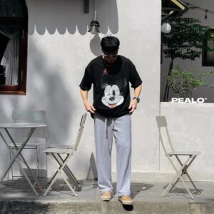 Quần nỉ suông ống rộng PEALO quần dài nỉ chân cua cạp chun cao cấp nam